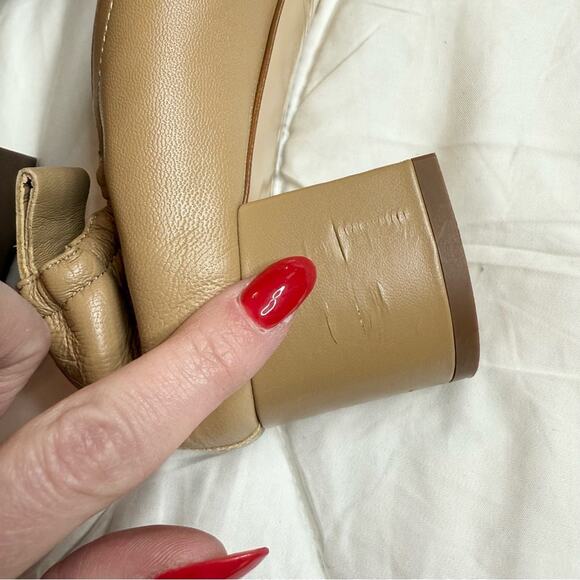 Everlane The Day Heel Light Taupe Sz 8.5 Block Heel Ballet Inspired NEW w/o Box - Picture 6 of 7